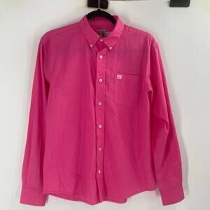 Cinch Hot Pink Cotton Button Up Western Rodeo Long Sleeve Women’s XL